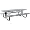 Global Industrial Rectangle Picnic Table, Gray, Expanded Metal, Surface Mount, 8 ft L 277153GY - alternate 1